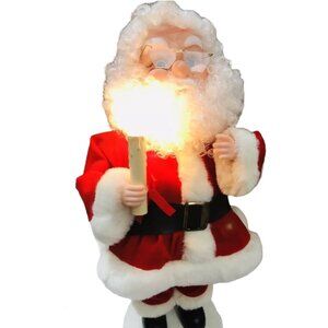 25” Santa’s Best Animated Santa Claus Figure w/ Candle Christmas Motionette Cord